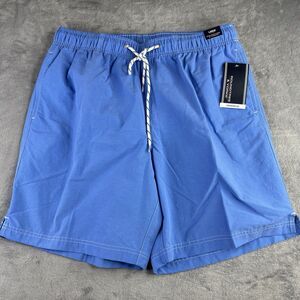 ROUNDTREEE & YORKE Swim Trunk L  Sea Blue Solid‎ Board Shorts Lined Pockets New